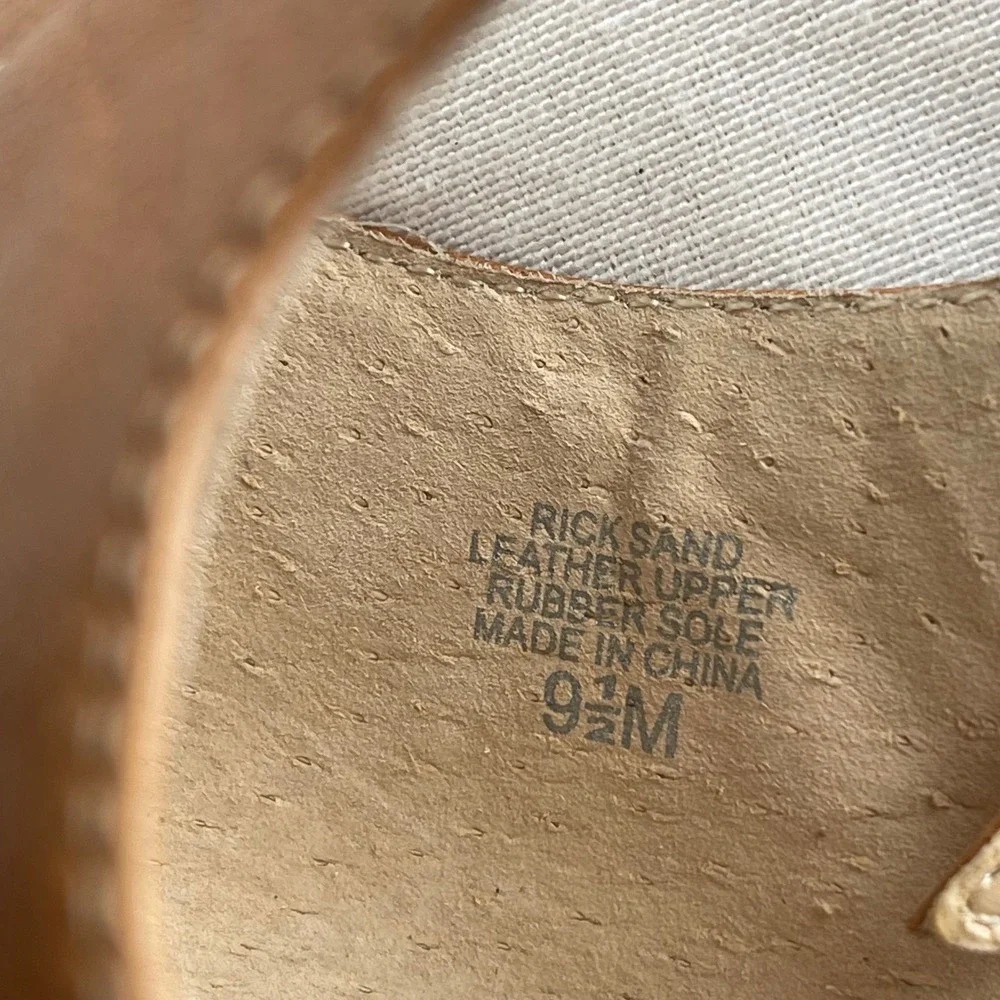 Aerosoles Rick Sand Brown Leather Woven Ankle Strap Kitten Heels Womens 9.5 M
